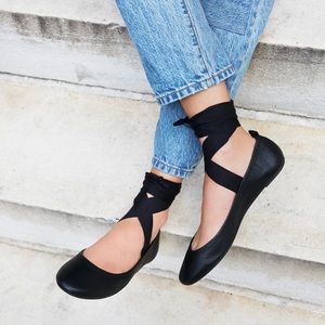 Free people degas black ballet flat size 9